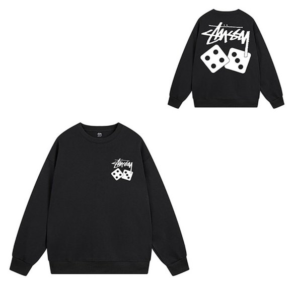Stussy Dice Logo Sweatshirt Crew Sweat Black